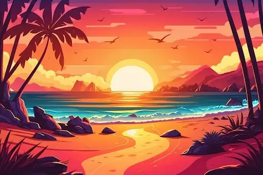 Sunset Beach Background